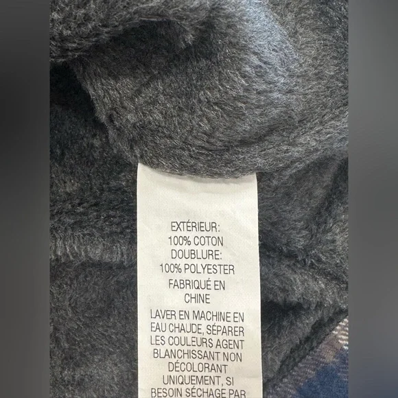 L.L. Bean Mens Fleece-Lined Flannel Shirt Jacket Size Large Traditional Fit Blue - Picture 5 of 10